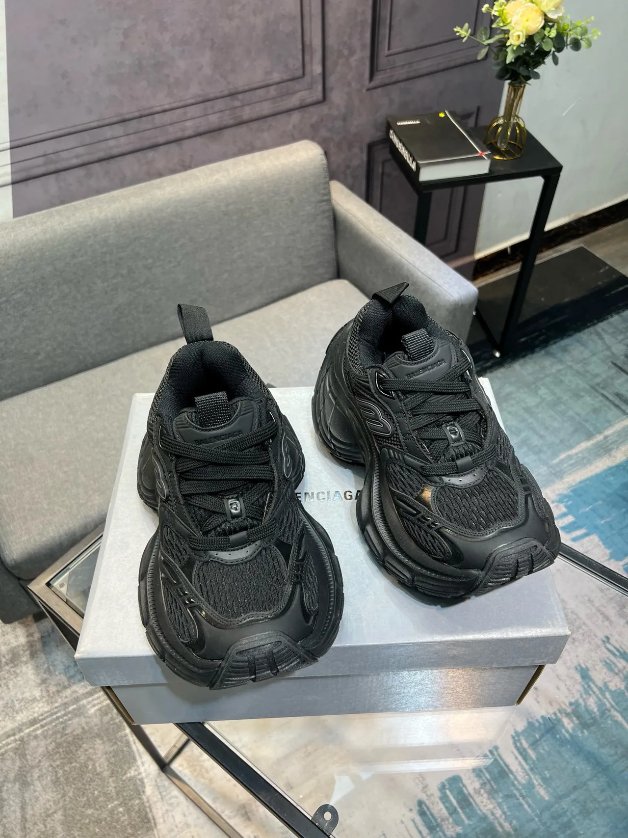Puma RS-X Chunky Tênis pretos de malha e sintético 5