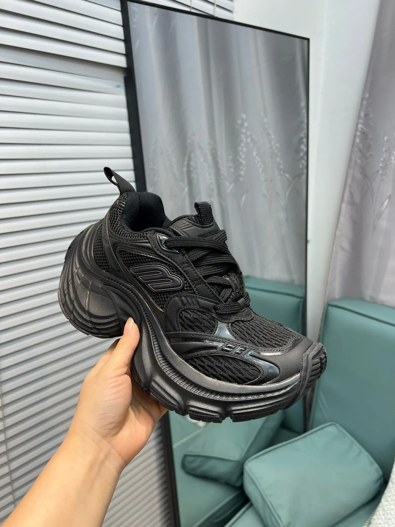 Puma RS-X Chunky Tênis pretos de malha e sintético 6
