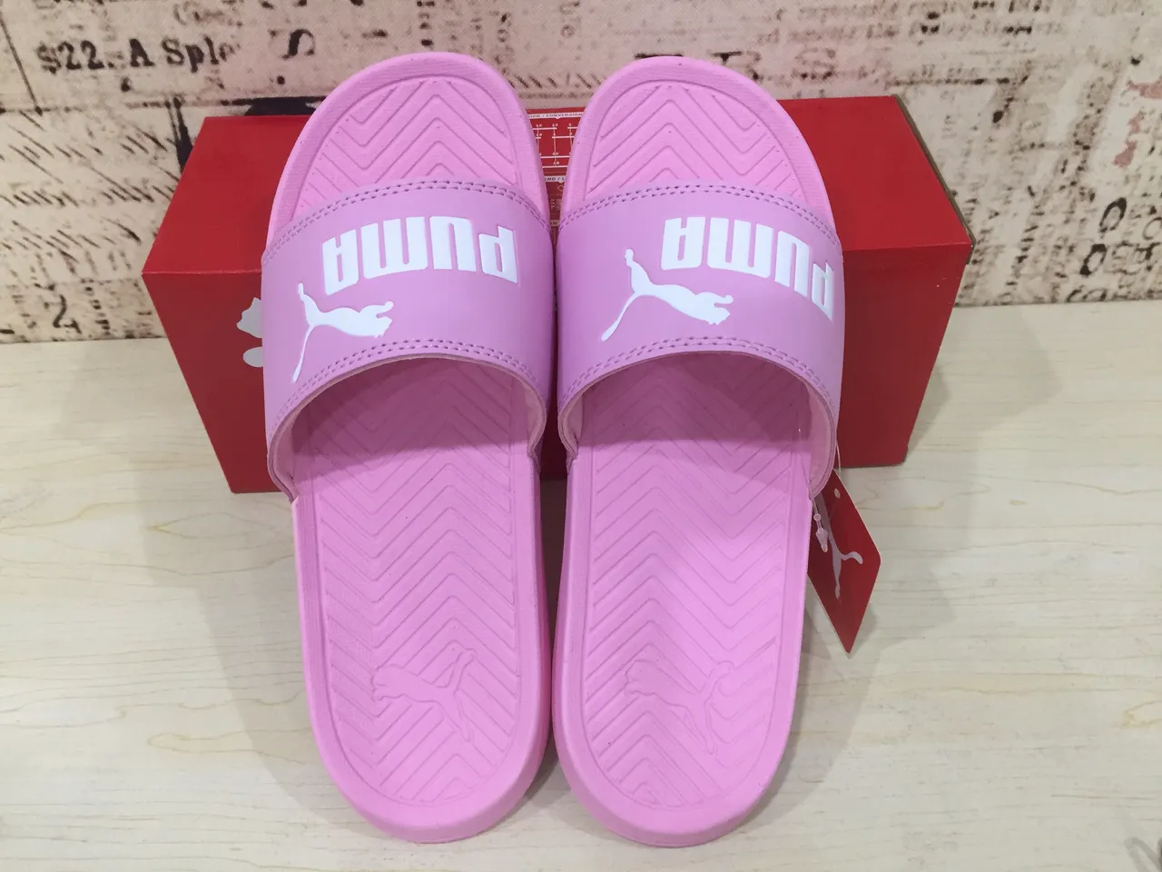 Puma Slide Pink Single-Strap Molded Sole Slipper 2