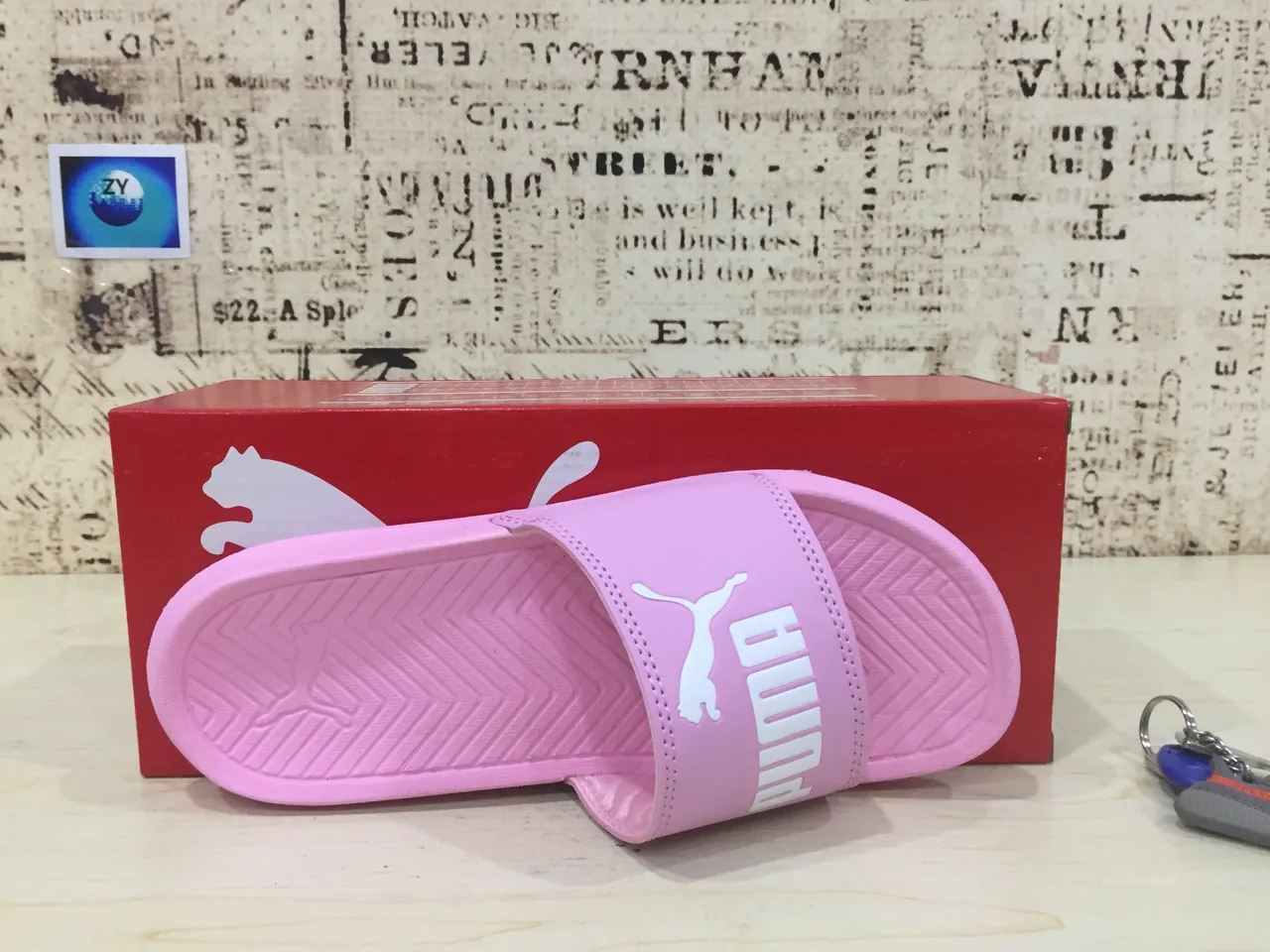Puma Slide Pink Single-Strap Molded Sole Slipper 6