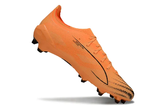 Puma Ultra Orange Black লো-কাট লেস-আপ রিবড সিন্থেটিক আপার ফার্ম-গ্রাউন্ড ফুটবল জুতো 2