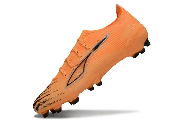 Puma Ultra Orange Black লো-কাট লেস-আপ রিবড সিন্থেটিক আপার ফার্ম-গ্রাউন্ড ফুটবল জুতো 3