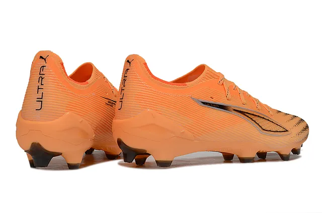 Puma Ultra Orange Black লো-কাট লেস-আপ রিবড সিন্থেটিক আপার ফার্ম-গ্রাউন্ড ফুটবল জুতো 5