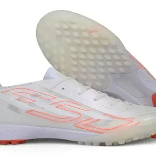 Puma White Orange Low-Cut Synthetic Upper Translucent Midsole Artificial-Grass Soccer Shoes