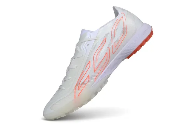 Puma White Orange Low-Cut Synthetic Upper Translucent Midsole Artificial-Grass Soccer Shoes 4