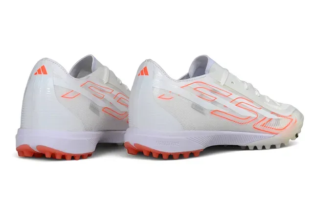 Puma White Orange Low-Cut Synthetic Upper Translucent Midsole Artificial-Grass Soccer Shoes 6