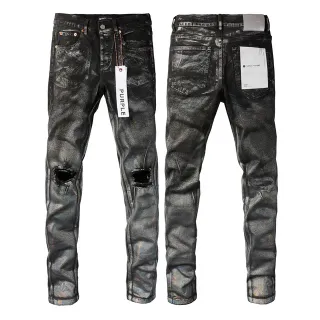 Purple Brand Distressed Acid-Wash Slim-Fit Jeans