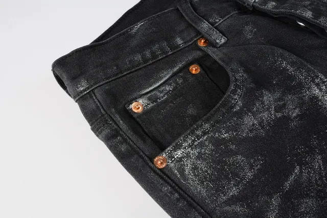 Purple Brand Distressed Acid-Wash Slim-Fit Jeans 10