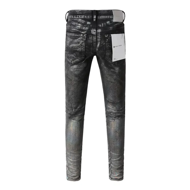 Purple Brand Distressed Acid-Wash Slim-Fit Jeans 16