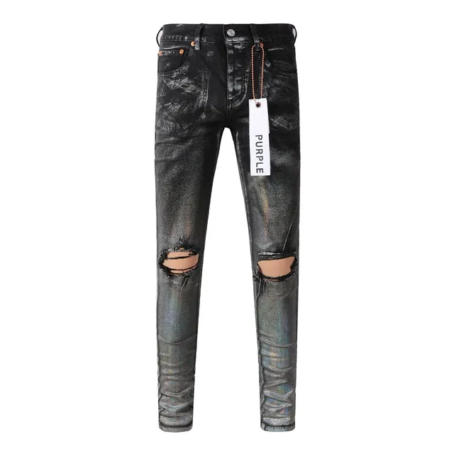 Purple Brand Distressed Acid-Wash Slim-Fit Jeans 17