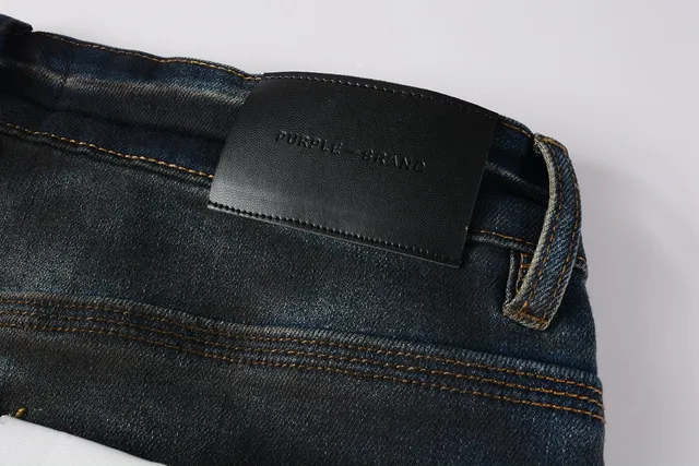 Purple Brand Distressed Paint-Splatter Dark Wash Jeans 4