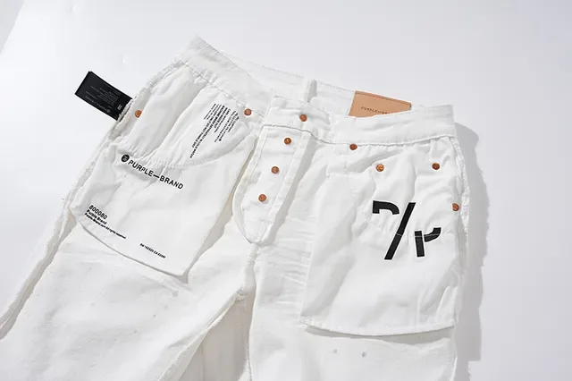 Purple Brand Distressed Paint-Splatter White Black Denim Detailing Jeans 8