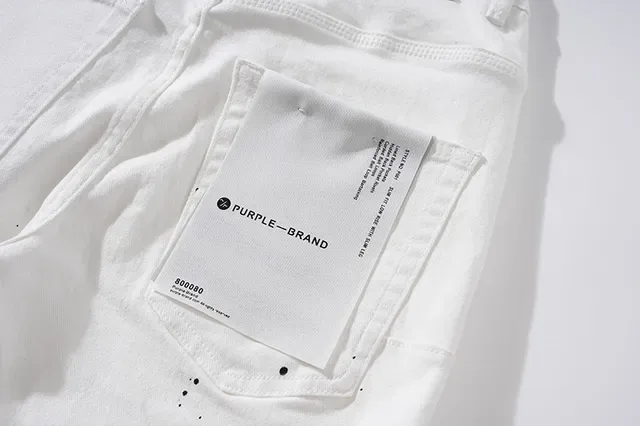Purple Brand Distressed Paint-Splatter White Black Denim Detailing Jeans 10