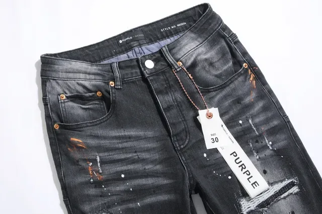 Purple Brand Distressed Paint-Splattered Slim-Fit Jeans 4