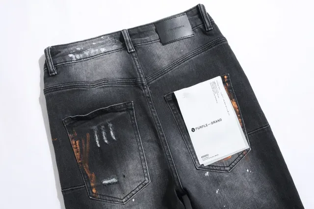 Purple Brand Distressed Paint-Splattered Slim-Fit Jeans 5
