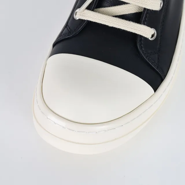 Rick Owens Black Beige High-Top Leather Upper Lifestyle Sneakers 5