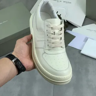 Rick Owens Geobasket White Leather Lifestyle Sneakers