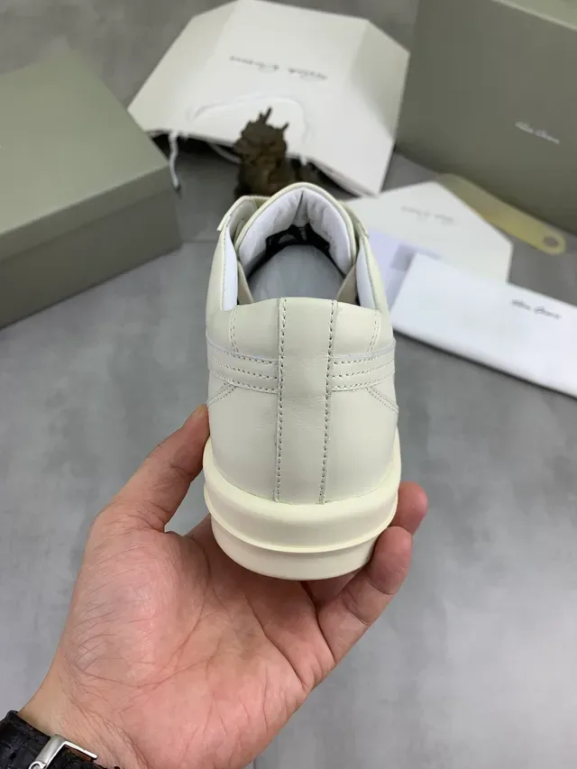 Rick Owens Geobasket White Leather Lifestyle Sneakers 3