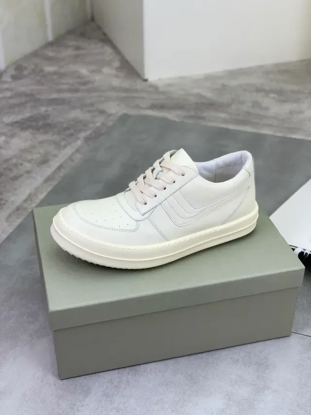 Rick Owens Geobasket White Leather Lifestyle Sneakers 4