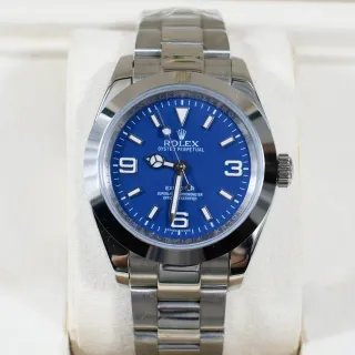 Rolex Oyster Perpetual Blue Dial Stainless Steel Mechanical Watch