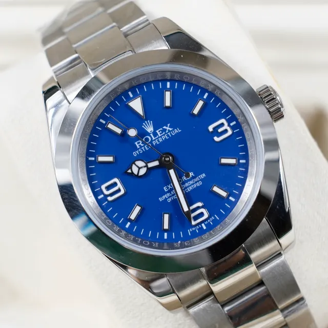 Rolex Oyster Perpetual Blue Dial Stainless Steel Mechanical Watch 6