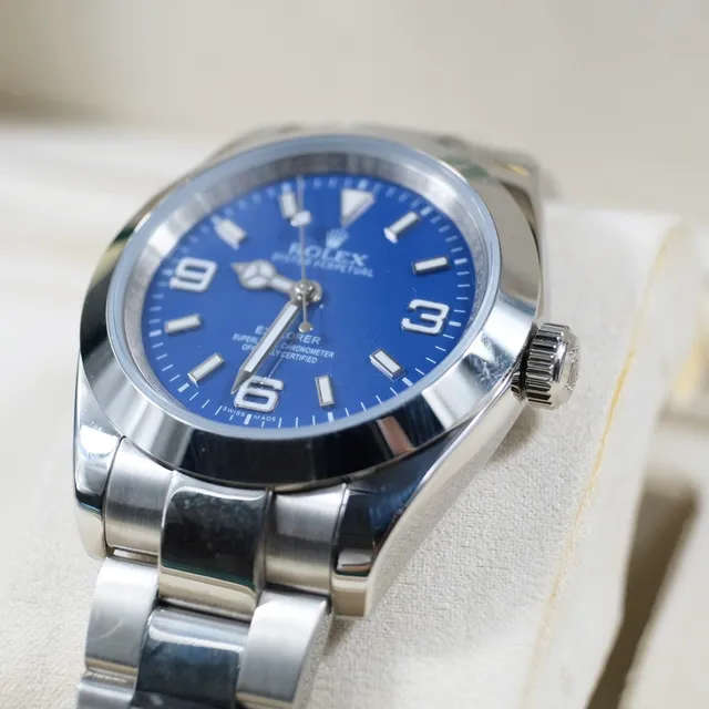 Rolex Oyster Perpetual Blue Dial Stainless Steel Mechanical Watch 8