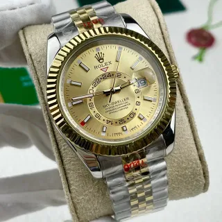 Rolex Sky-Dweller Two-Tone Gold Dial Mechanical Watch