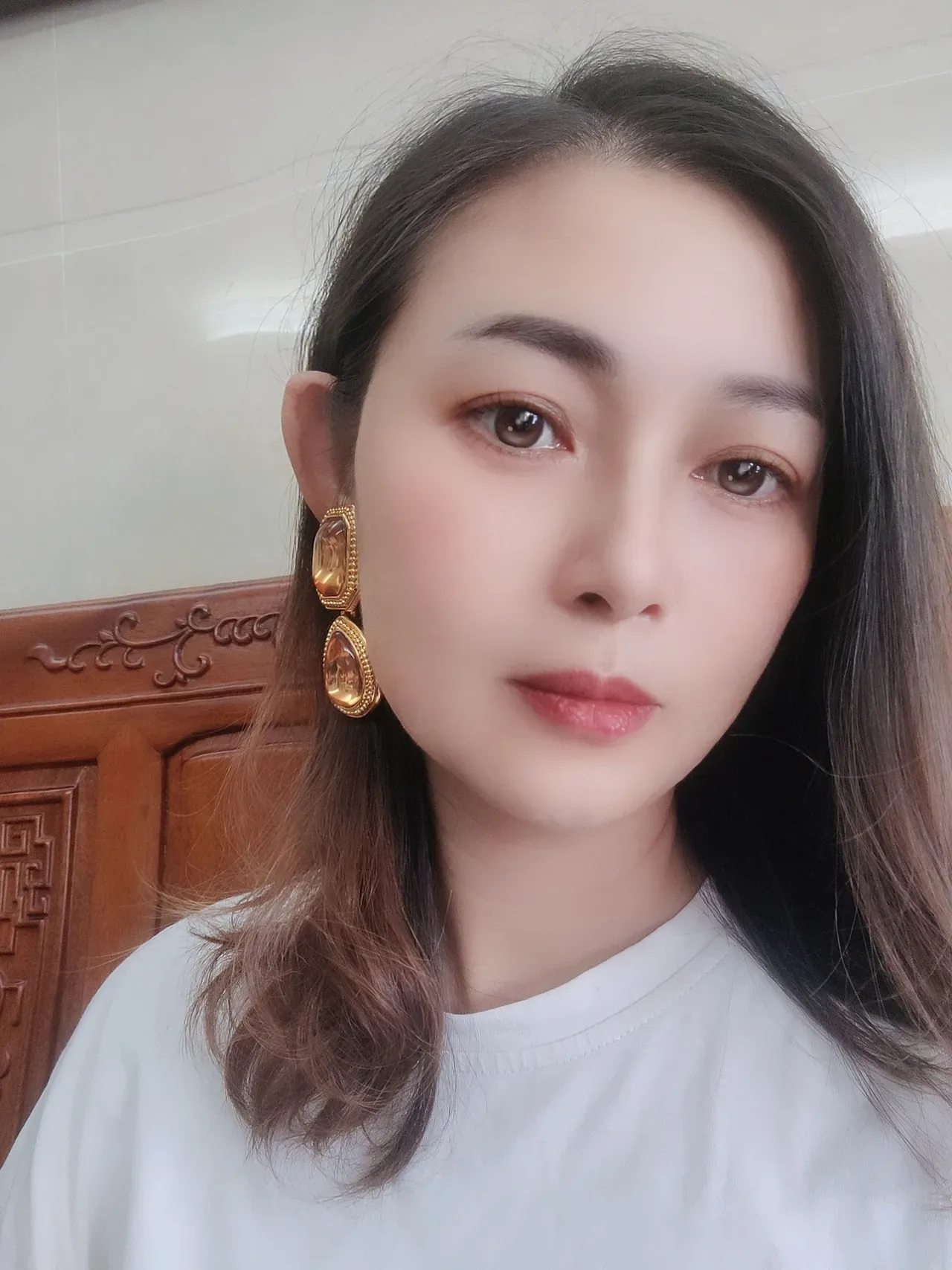 Saint Laurent Boucles d'oreilles Résine Ambre Dual-Stone Drop 2