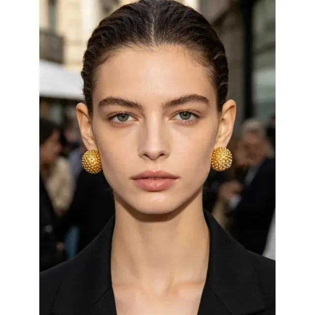 Saint Laurent Beaded Dome Stud Earrings 3