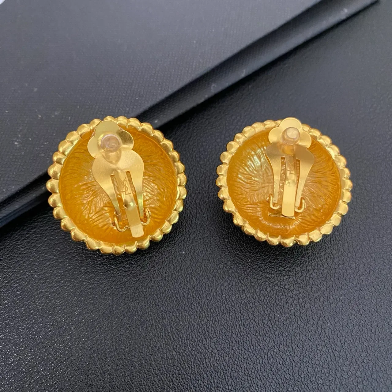 Saint Laurent Beaded Dome Stud Earrings 4