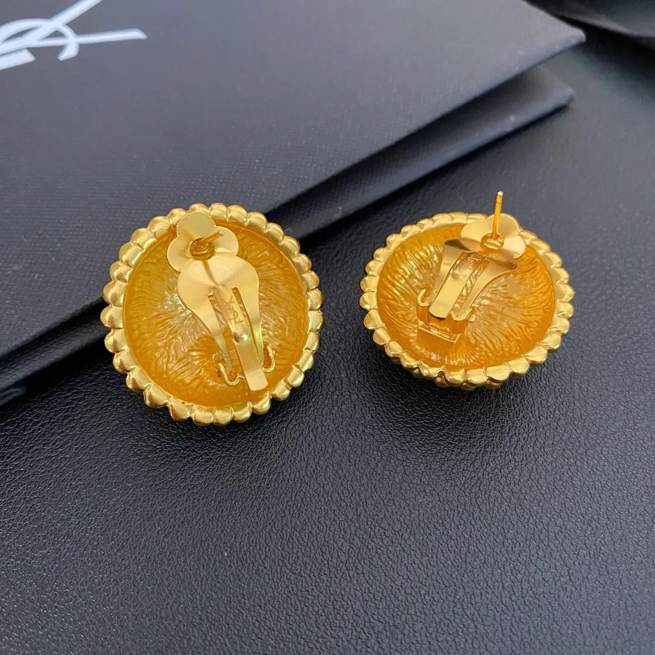 Saint Laurent Beaded Dome Stud Earrings 5
