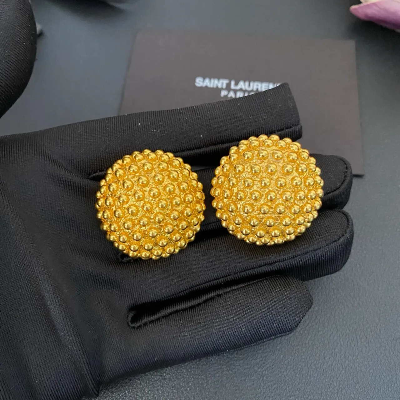 Saint Laurent Beaded Dome Stud Earrings 7