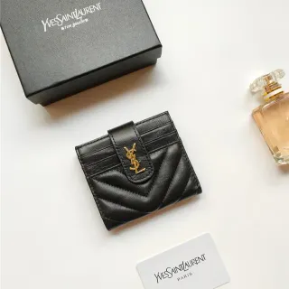 Saint Laurent Loulou Quilted Black Leather Card Holder