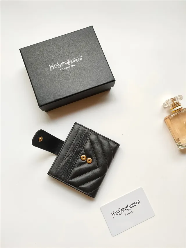Saint Laurent Loulou Quilted Black Leather Card Holder 4