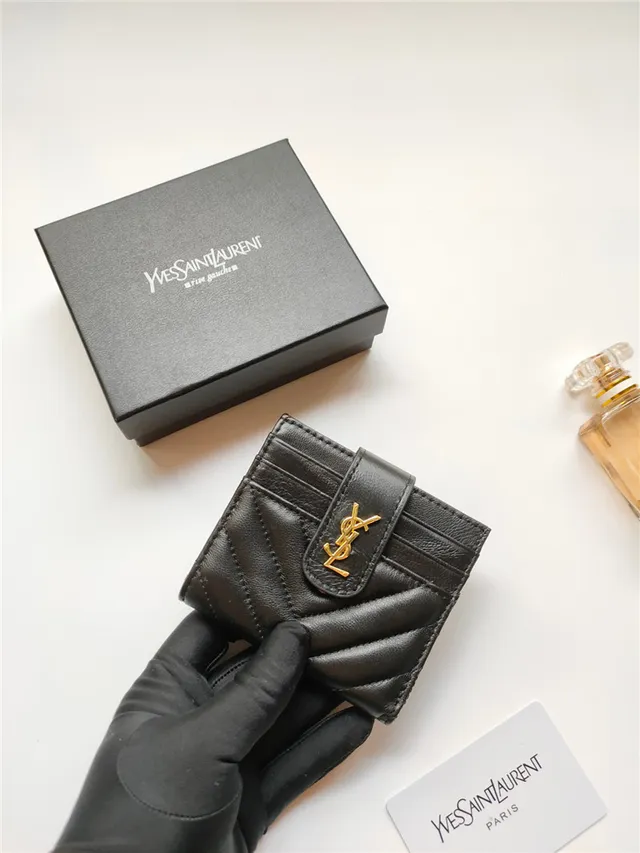 Saint Laurent Loulou Quilted Black Leather Card Holder 5