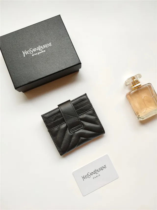 Saint Laurent Loulou Quilted Black Leather Card Holder 6