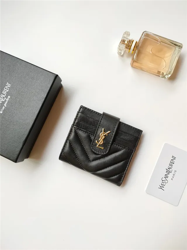 Saint Laurent Loulou Quilted Black Leather Card Holder 7