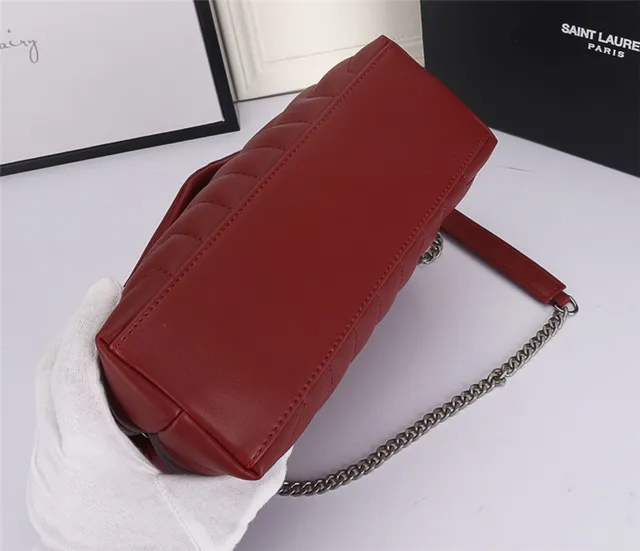 Saint Laurent Loulou Taupe Gray Quilted Chain Bag 12