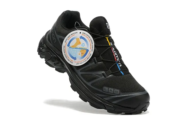Salomon Black Beige Molded Synthetic Cage Mesh Upper Running Shoes 9
