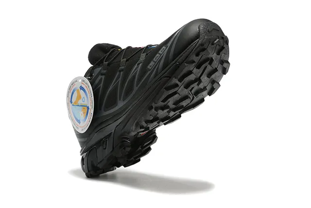 Salomon Black Beige Molded Synthetic Cage Mesh Upper Running Shoes 10