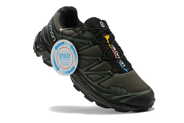 Salomon Black Beige Molded Synthetic Cage Mesh Upper Running Shoes 17