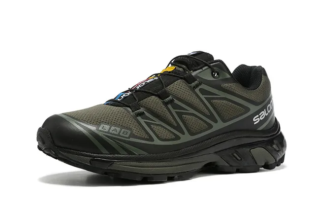 Salomon Black Beige Molded Synthetic Cage Mesh Upper Running Shoes 22
