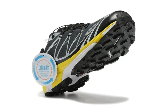 Salomon Black Beige Molded Synthetic Cage Mesh Upper Running Shoes 24