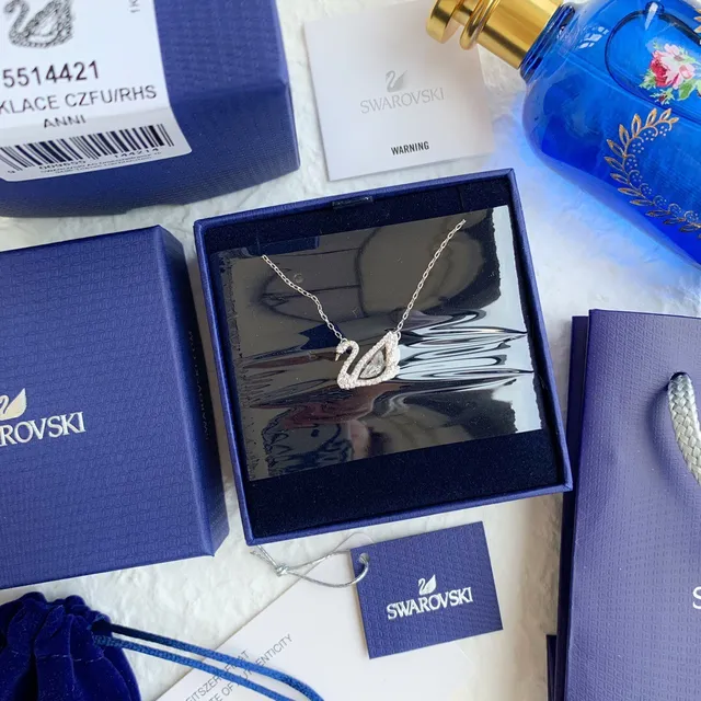 Swarovski Cisne de Cristal Collier Pendentif Pavé 4