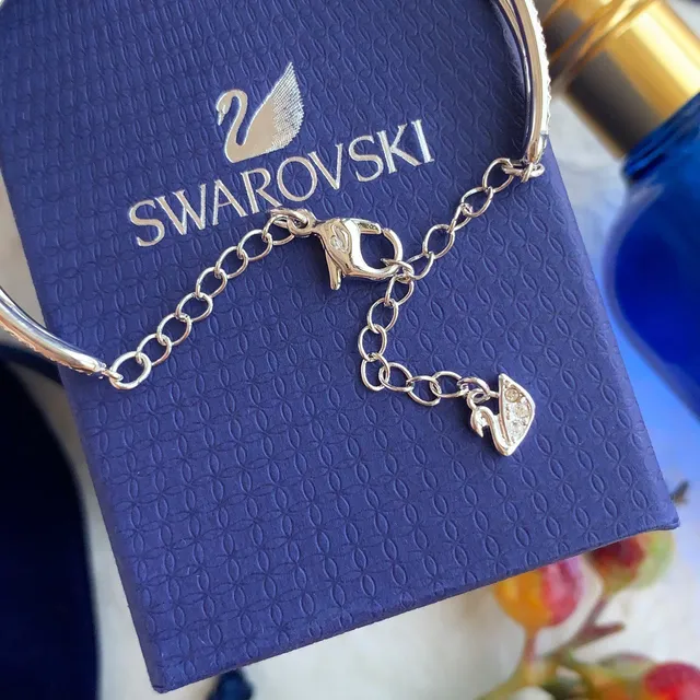 Swarovski Silver Gold Double-Strand Pavé Bracelet 5