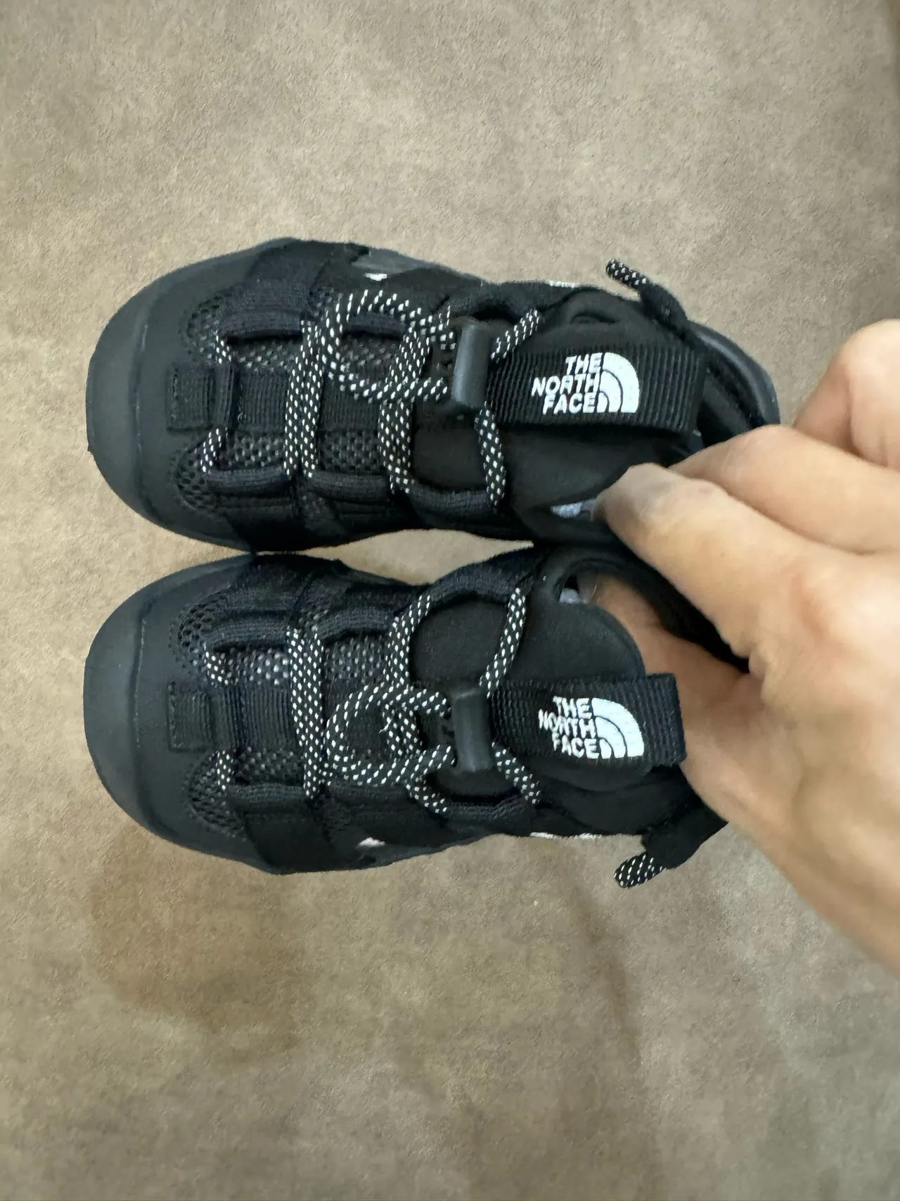 The North Face Beige Black Multi-Strap Hook-and-Loop Closure Casual Sandals 6