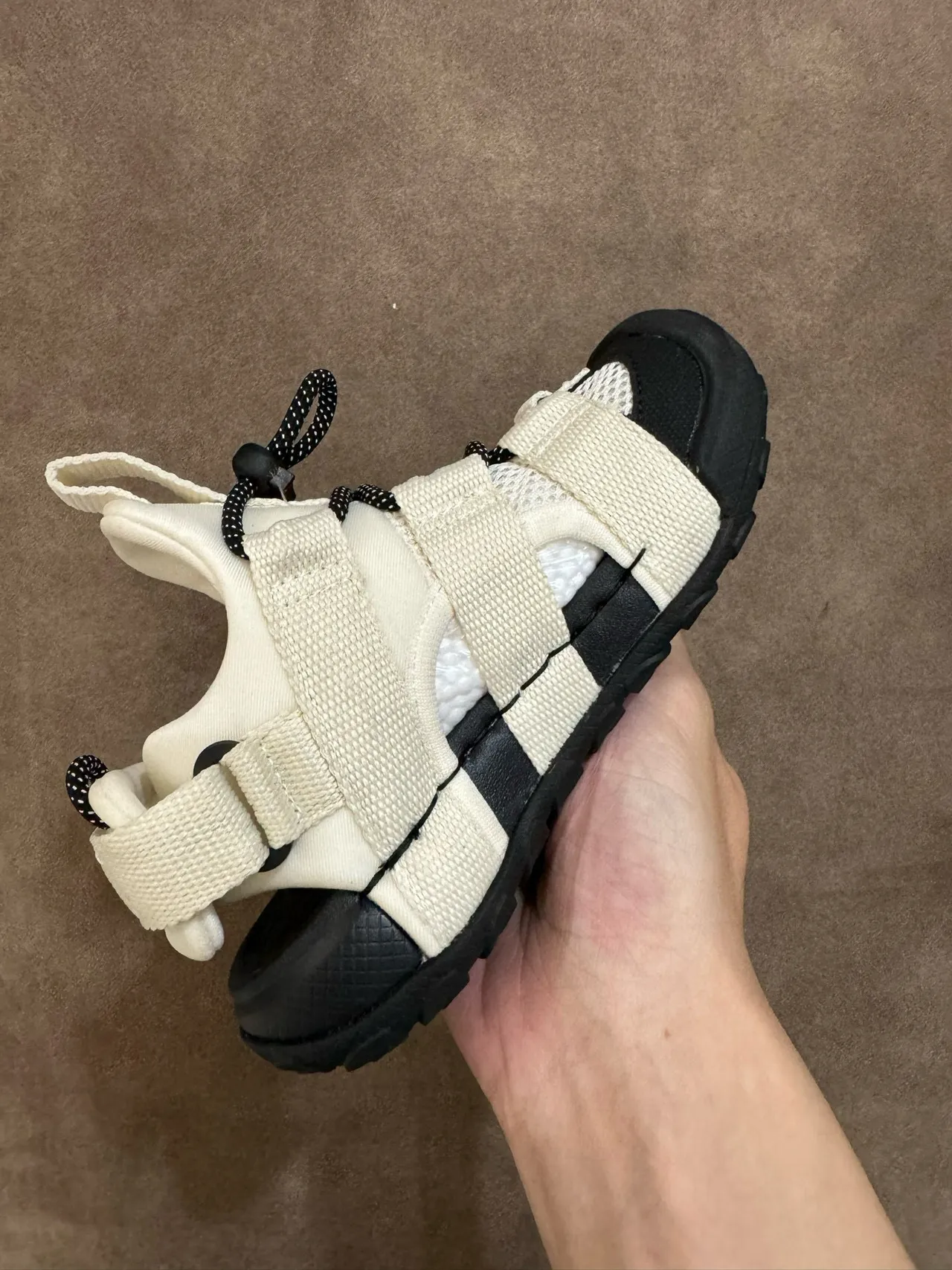 The North Face Beige Black Multi-Strap Hook-and-Loop Closure Casual Sandals 22