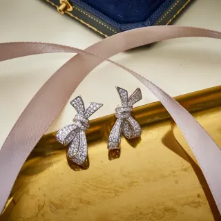 Tiffany & Co. Boucles d'oreilles Diamants Pavé Nœud