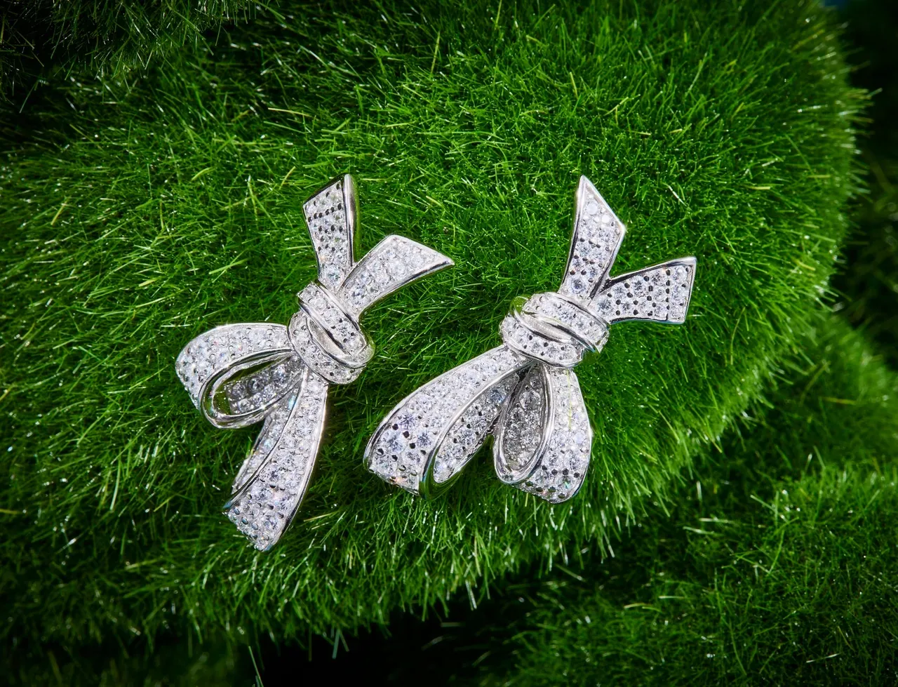 Tiffany & Co. Bow Pavé Diamond Earrings 2