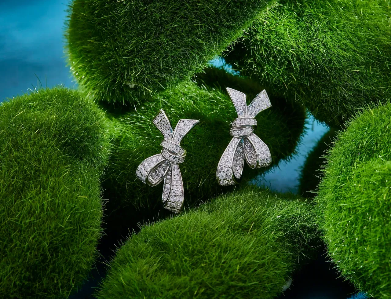 Tiffany & Co. Bow Pavé Diamond Earrings 4